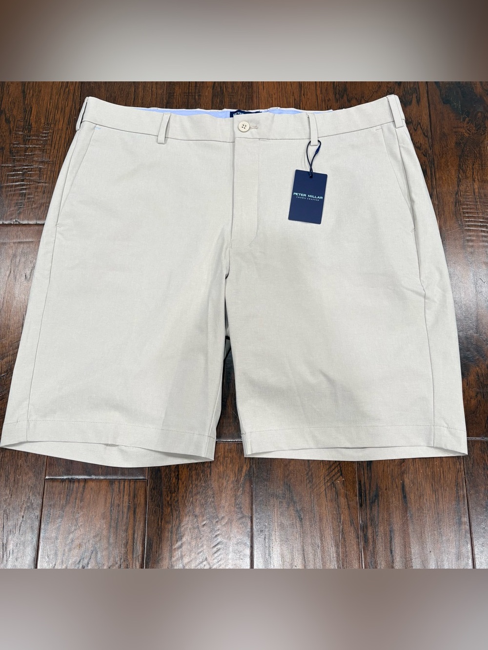 Peter Millar Crown Crafted Surge Performance Shorts Oatmeal Sz 36 NWT